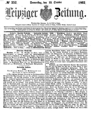 Leipziger Zeitung Donnerstag 23. Oktober 1862