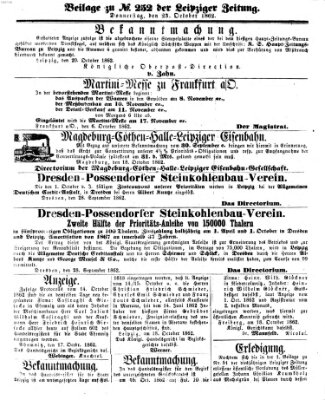 Leipziger Zeitung Donnerstag 23. Oktober 1862