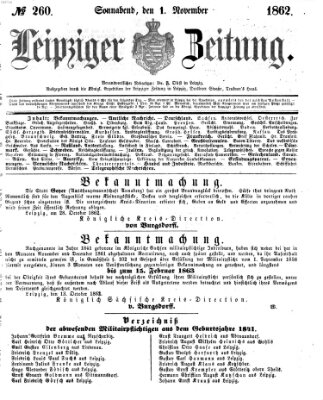 Leipziger Zeitung Samstag 1. November 1862