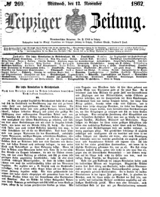 Leipziger Zeitung Mittwoch 12. November 1862