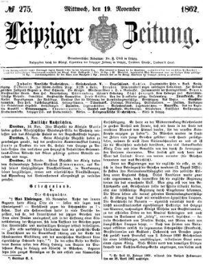 Leipziger Zeitung Mittwoch 19. November 1862