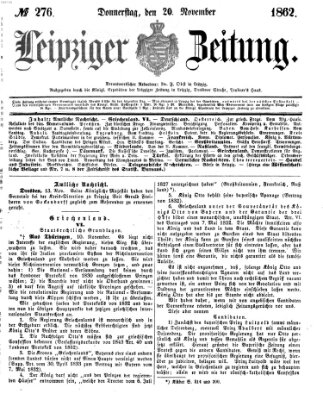 Leipziger Zeitung Donnerstag 20. November 1862