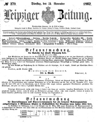 Leipziger Zeitung Dienstag 25. November 1862