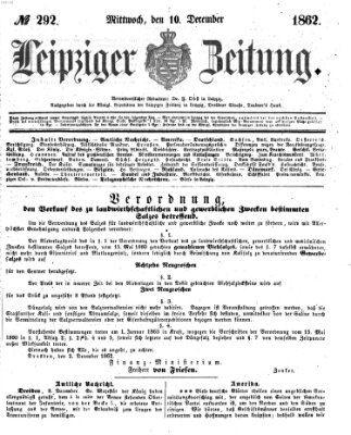 Leipziger Zeitung Mittwoch 10. Dezember 1862