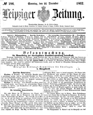 Leipziger Zeitung Sonntag 14. Dezember 1862