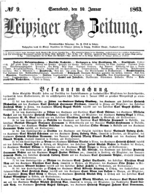 Leipziger Zeitung Samstag 10. Januar 1863