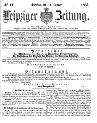 Leipziger Zeitung Dienstag 13. Januar 1863