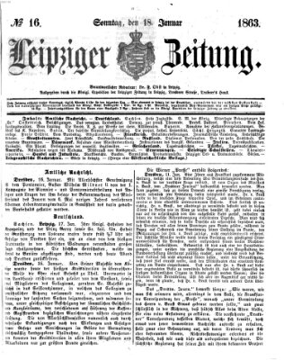 Leipziger Zeitung Sonntag 18. Januar 1863