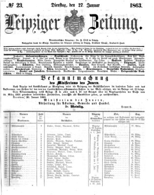 Leipziger Zeitung Dienstag 27. Januar 1863