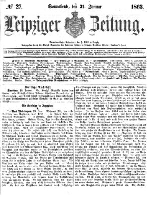 Leipziger Zeitung Samstag 31. Januar 1863