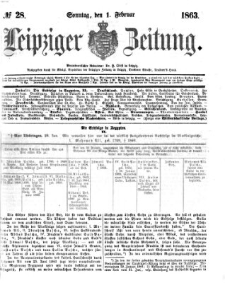 Leipziger Zeitung Sonntag 1. Februar 1863