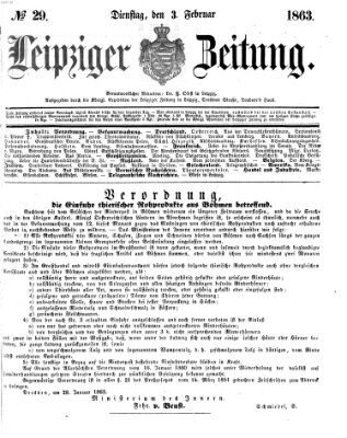 Leipziger Zeitung Dienstag 3. Februar 1863