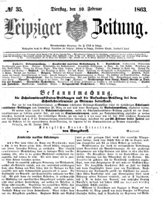 Leipziger Zeitung Dienstag 10. Februar 1863