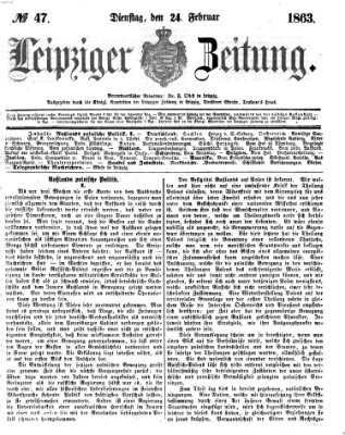 Leipziger Zeitung Dienstag 24. Februar 1863