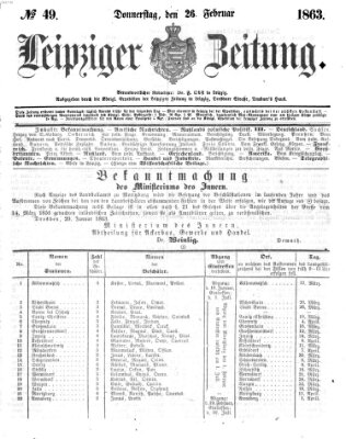 Leipziger Zeitung Donnerstag 26. Februar 1863