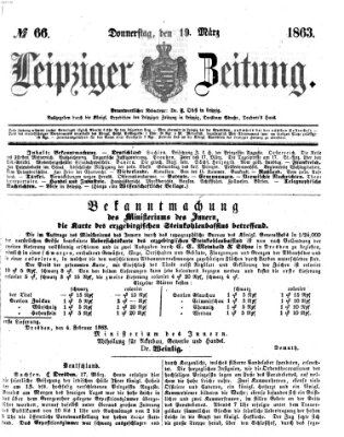 Leipziger Zeitung Donnerstag 19. März 1863