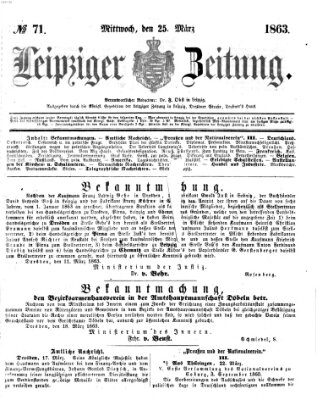 Leipziger Zeitung Mittwoch 25. März 1863