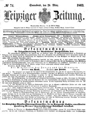 Leipziger Zeitung Samstag 28. März 1863