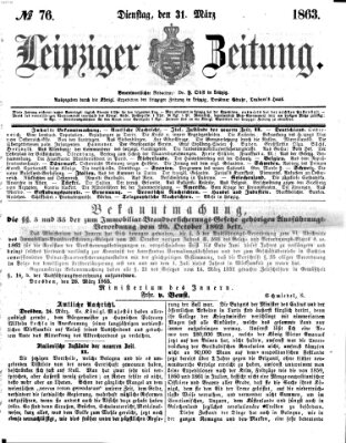 Leipziger Zeitung Dienstag 31. März 1863