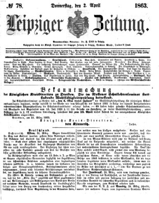 Leipziger Zeitung Donnerstag 2. April 1863