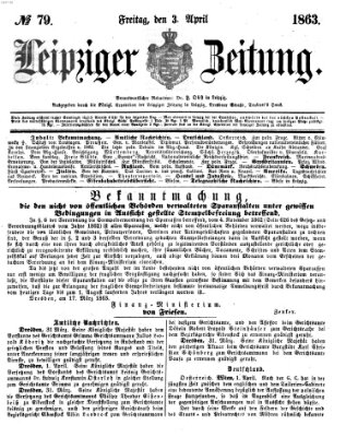 Leipziger Zeitung Freitag 3. April 1863