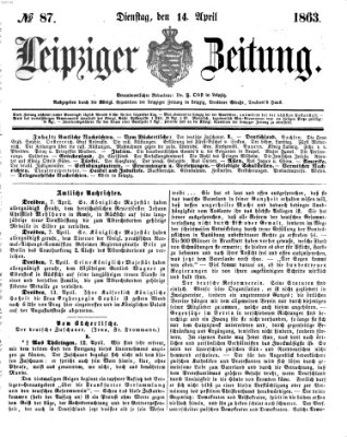 Leipziger Zeitung Dienstag 14. April 1863