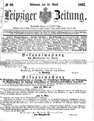 Leipziger Zeitung Mittwoch 15. April 1863