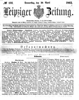 Leipziger Zeitung Donnerstag 30. April 1863