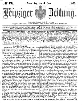 Leipziger Zeitung Donnerstag 4. Juni 1863