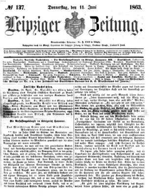 Leipziger Zeitung Donnerstag 11. Juni 1863