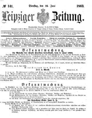 Leipziger Zeitung Dienstag 16. Juni 1863