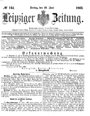 Leipziger Zeitung Freitag 19. Juni 1863