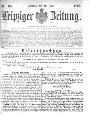 Leipziger Zeitung Dienstag 30. Juni 1863