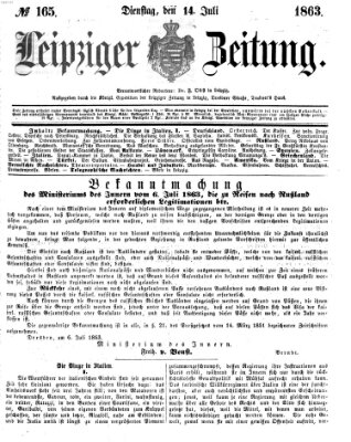 Leipziger Zeitung Dienstag 14. Juli 1863