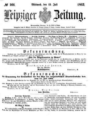 Leipziger Zeitung Mittwoch 15. Juli 1863