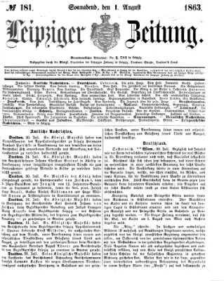 Leipziger Zeitung Samstag 1. August 1863