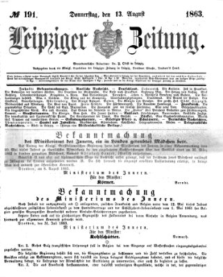 Leipziger Zeitung Donnerstag 13. August 1863