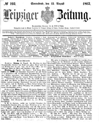 Leipziger Zeitung Samstag 15. August 1863