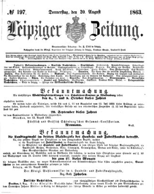 Leipziger Zeitung Donnerstag 20. August 1863