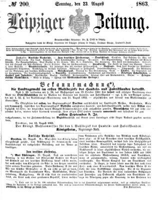 Leipziger Zeitung Sonntag 23. August 1863