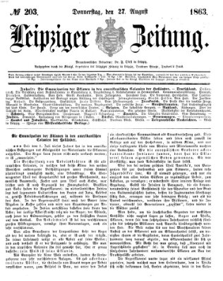 Leipziger Zeitung Donnerstag 27. August 1863