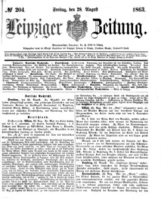 Leipziger Zeitung Freitag 28. August 1863