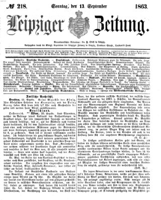 Leipziger Zeitung Sonntag 13. September 1863