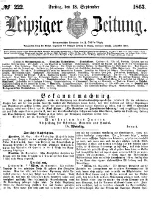 Leipziger Zeitung Freitag 18. September 1863