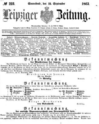 Leipziger Zeitung Samstag 19. September 1863