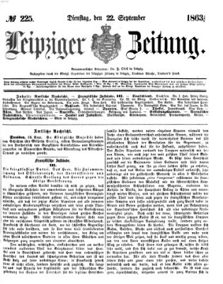 Leipziger Zeitung Dienstag 22. September 1863