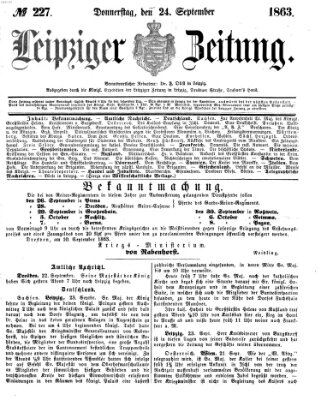 Leipziger Zeitung Donnerstag 24. September 1863