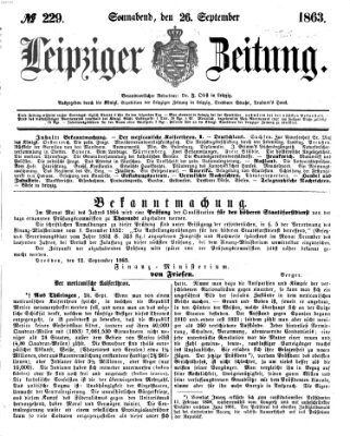 Leipziger Zeitung Samstag 26. September 1863