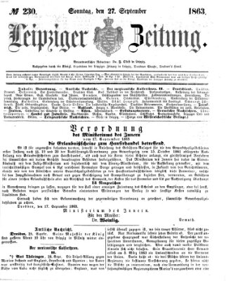 Leipziger Zeitung Sonntag 27. September 1863