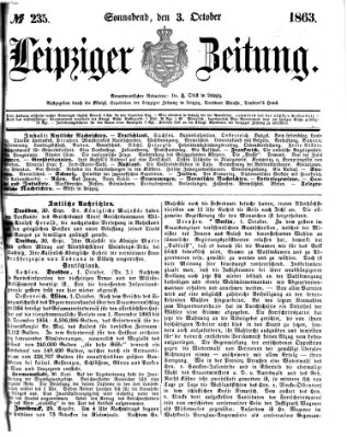 Leipziger Zeitung Samstag 3. Oktober 1863